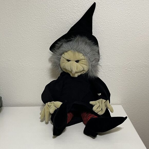 Vintage Folkmanis Folktails Witch Puppet 26" Plush Toy Halloween - Picture 1 of 13
